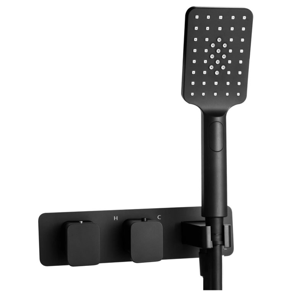 Cutout image of JTP Hix Matt Black Dual Shower Valve & Handset